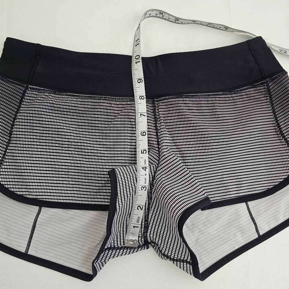 Lululemon Speed Short H2O Black White Stripe Swim Run